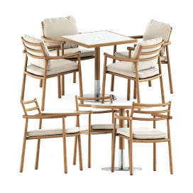Ukiyo armchair by tribu and briscola table by miniforms